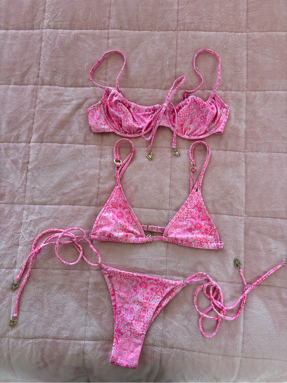 Kulani Kinis Pink Floral Girls' Bikini Set